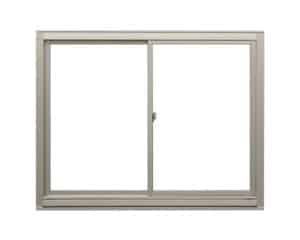 A picture of a sliding glass window on a white background.