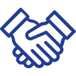 icona stretta di mano tra cliente e consulente assicurativo