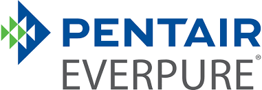 Pentair Everpure company logo with a geometric blue and green arrowhead icon next to blue and grey text.