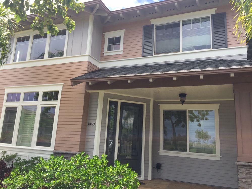 Front entrance of the old craftsman style home.