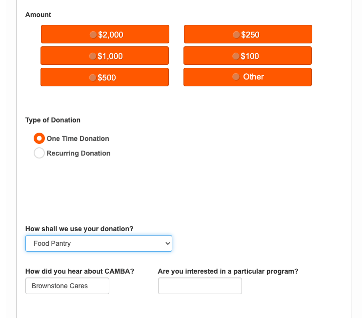 Donate to Camba with Brownstone Cares fundraising challenge