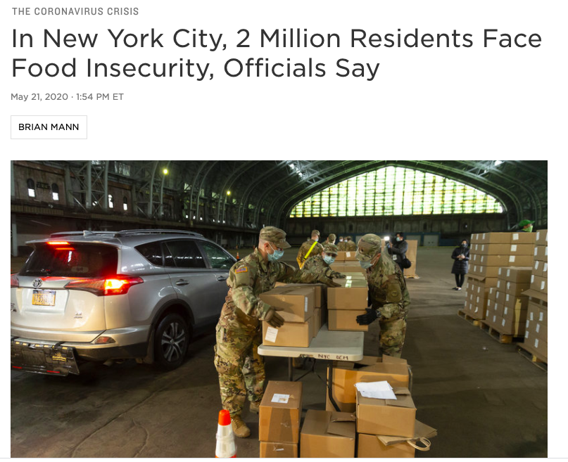 NYC 2 Million Residents Face Food Insecurity