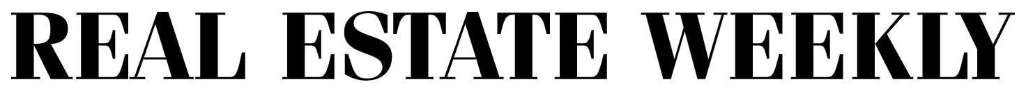 The word real estate weekly is written in black and white on a white background.