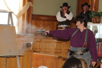 People shooting a gun