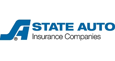 The state auto insurance companies logo is blue and white.