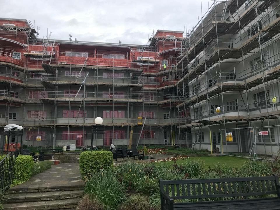 commercial building scaffolding