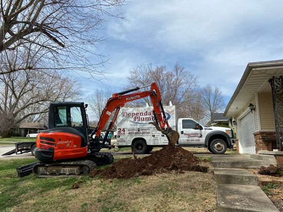 Excavator Digging — Springfield, MO — Dependable Plumbing