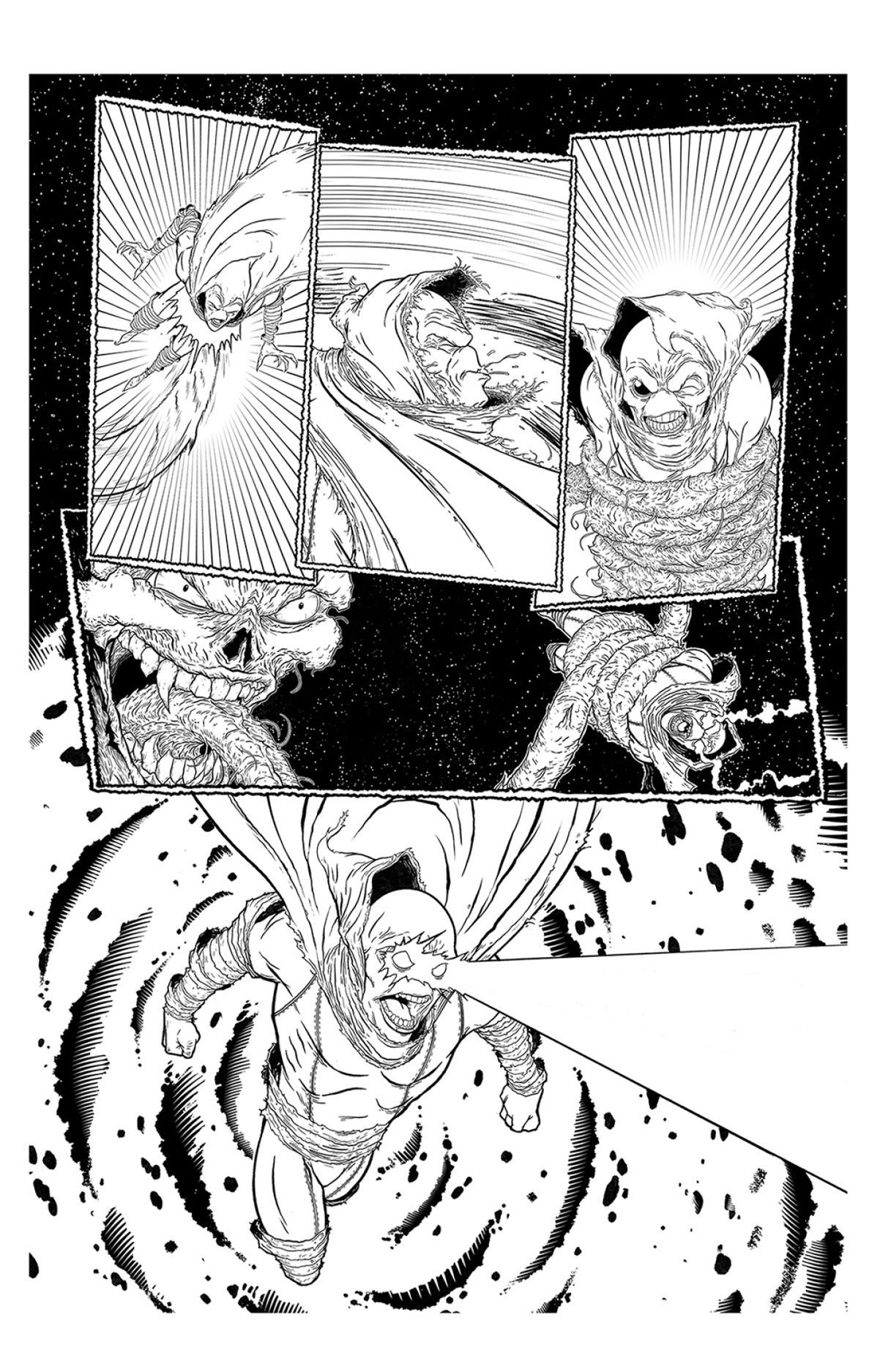 Page three of the Sleepwalker sample. Sleepwalker fighting villain in a nightmare.