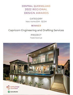 2022 BDQ Awards Todd Avenue - Sustainable - Engineering And Drafting Services In Yeppoon, QLD