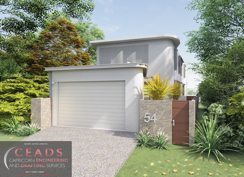 White Two Storey House - Engineering And Drafting Services In Yeppoon, QLD