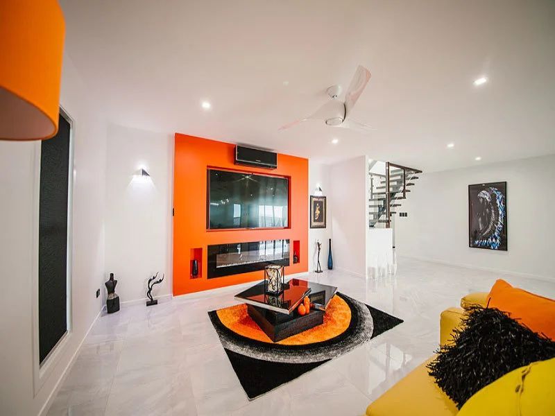 White With Orange Living Room — Engineering And Drafting Services In Yeppoon, QLD