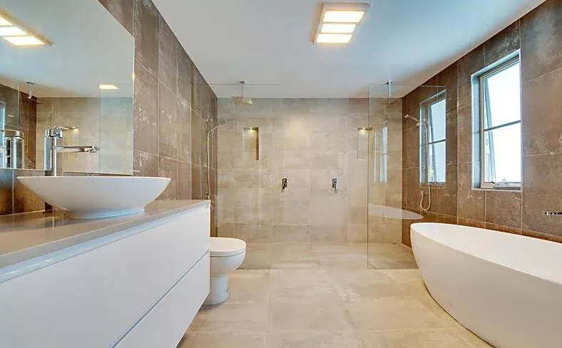 New Modern Bathroom With Bathtub — Engineering And Drafting Services In Yeppoon, QLD