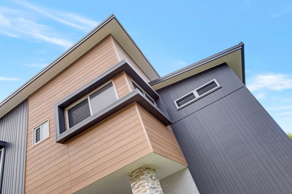 Residential House with Beige and Gray Walls