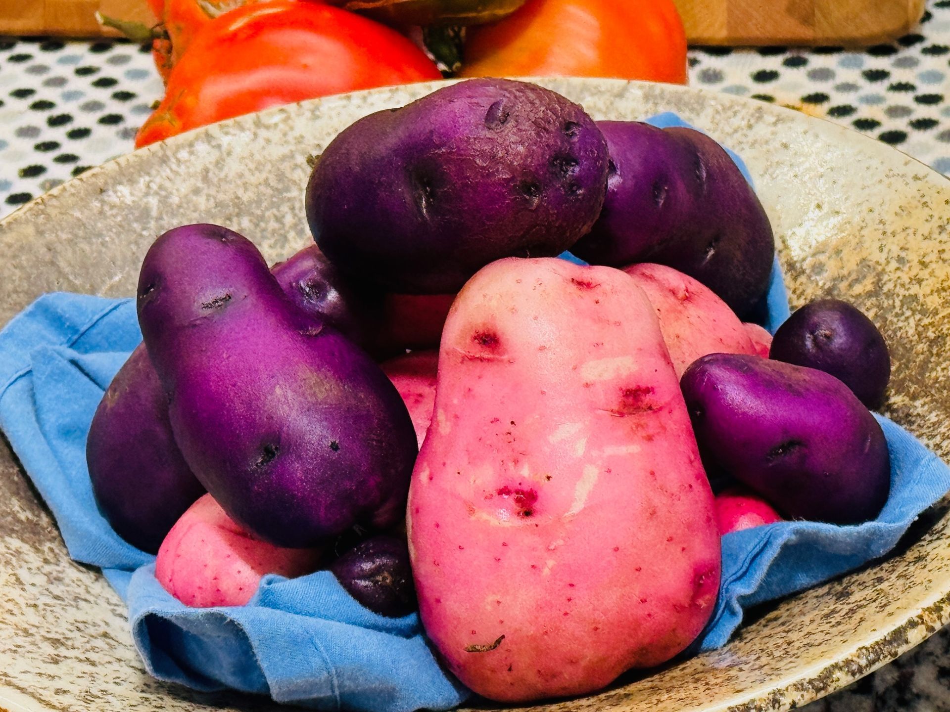 Purple and red potatoes 