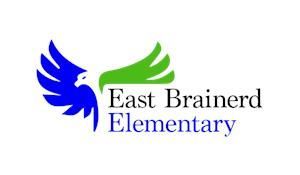 The logo for east brainerd elementary school shows a bird with wings.