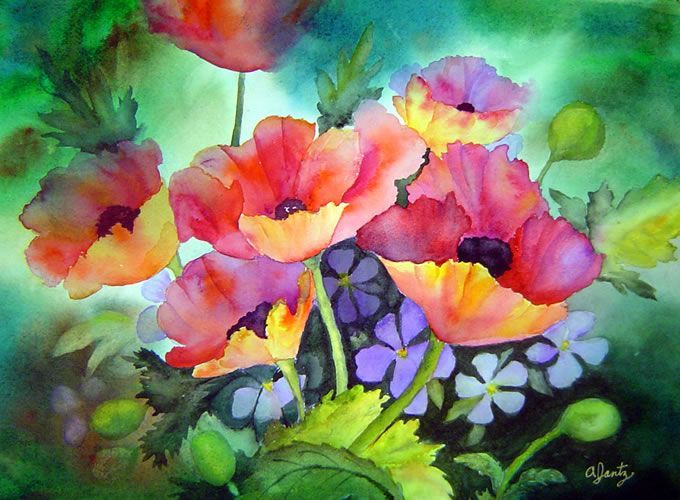 Medium: Watercolors. Dimensions: 12" H x 18" W. Sold – Prints Only $125.00 (Including Shipping).