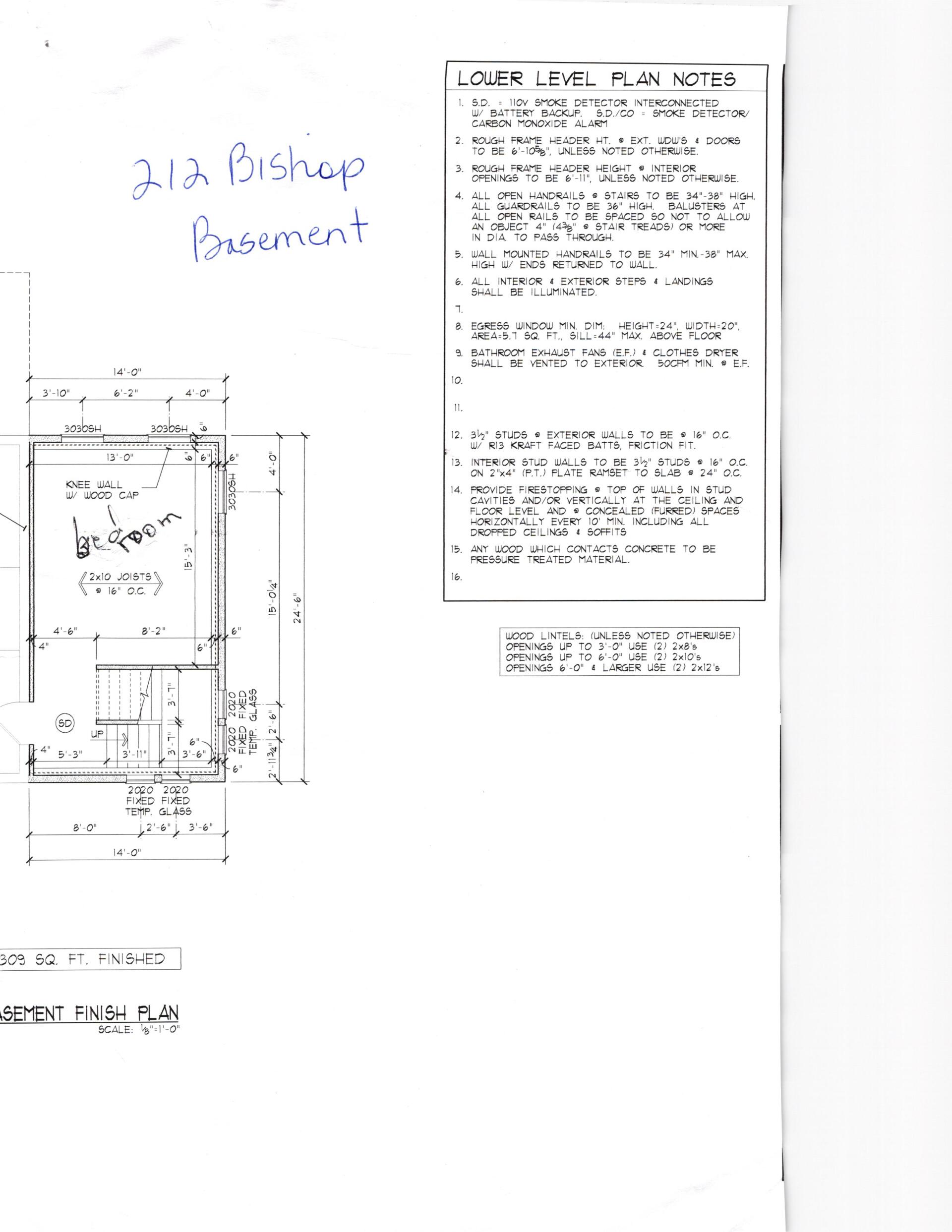 212 Bishop floor plan