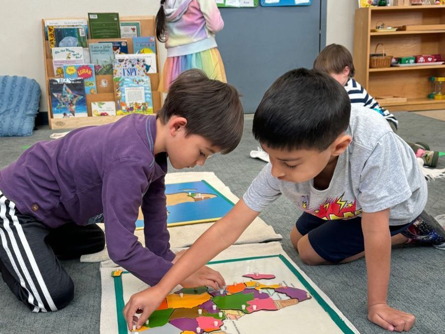 Lower elementary students on a field trip