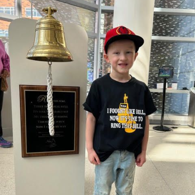 A child wearing a shirt that says 