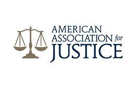 Logo: Scales of justice beside text 