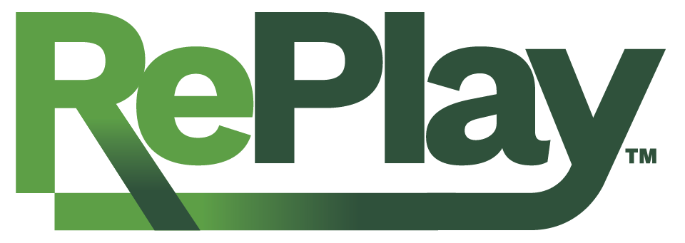 Green and black RePlay logo with a stylized underline and TM mark