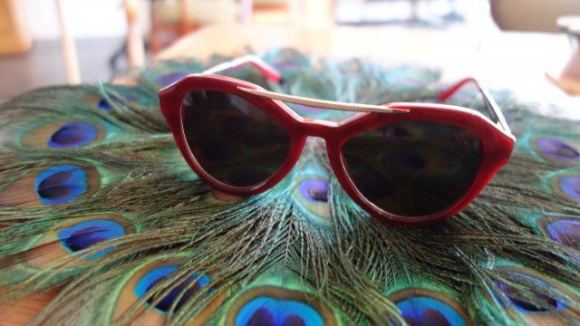 Sunglasses Design — Red Sunglasses on Feathers in Belleair Bluffs, FL