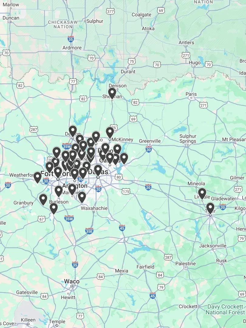 A map of the united states with a lot of pins on it.