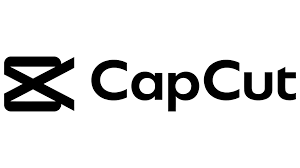 A black and white logo for capcut on a white background.