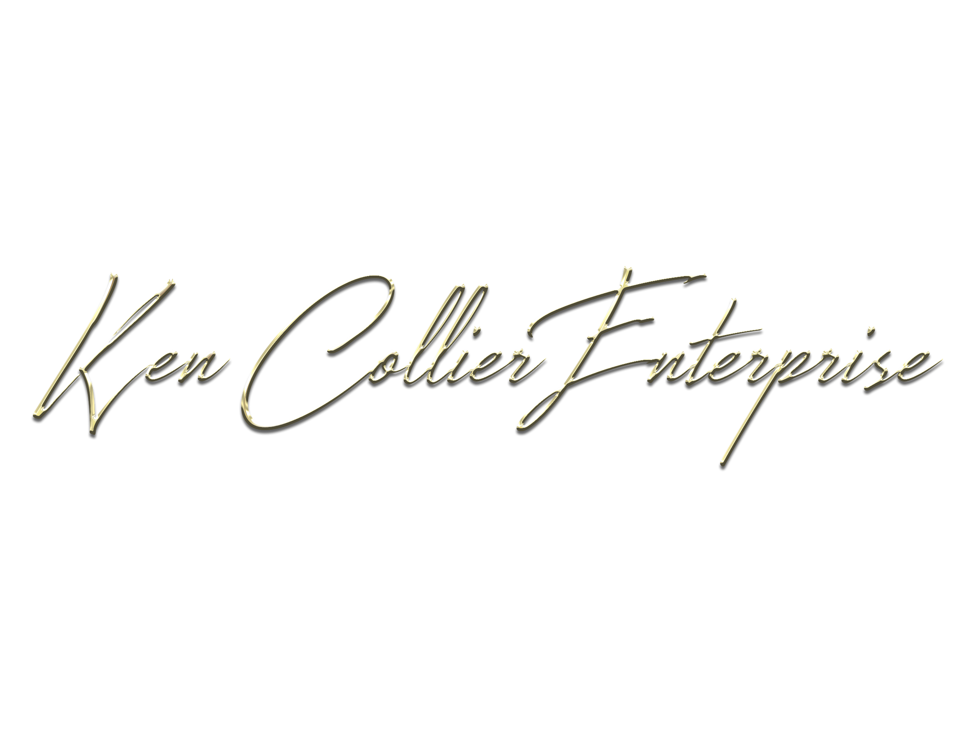 A logo for ken collier enterprise with a white background