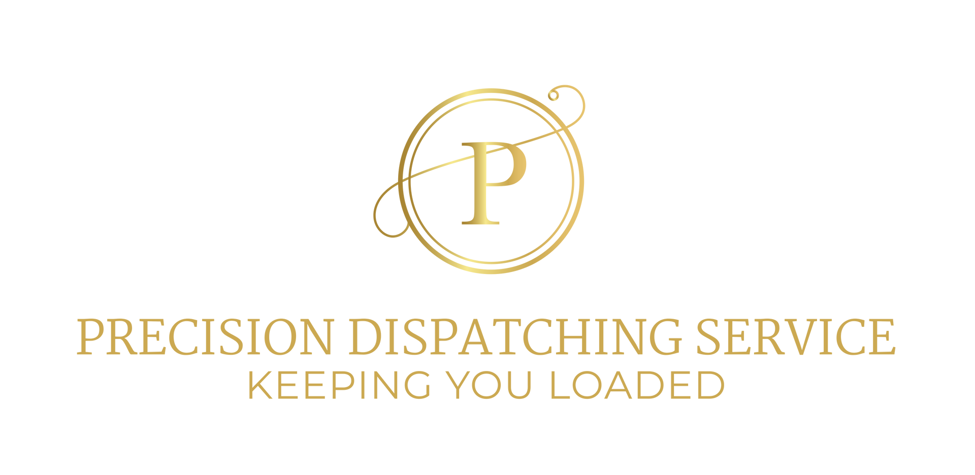 A logo for precision dispatching service keeping you loaded.