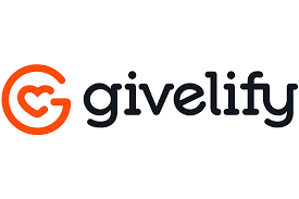 The logo for givelify is black and orange with a heart in the middle.