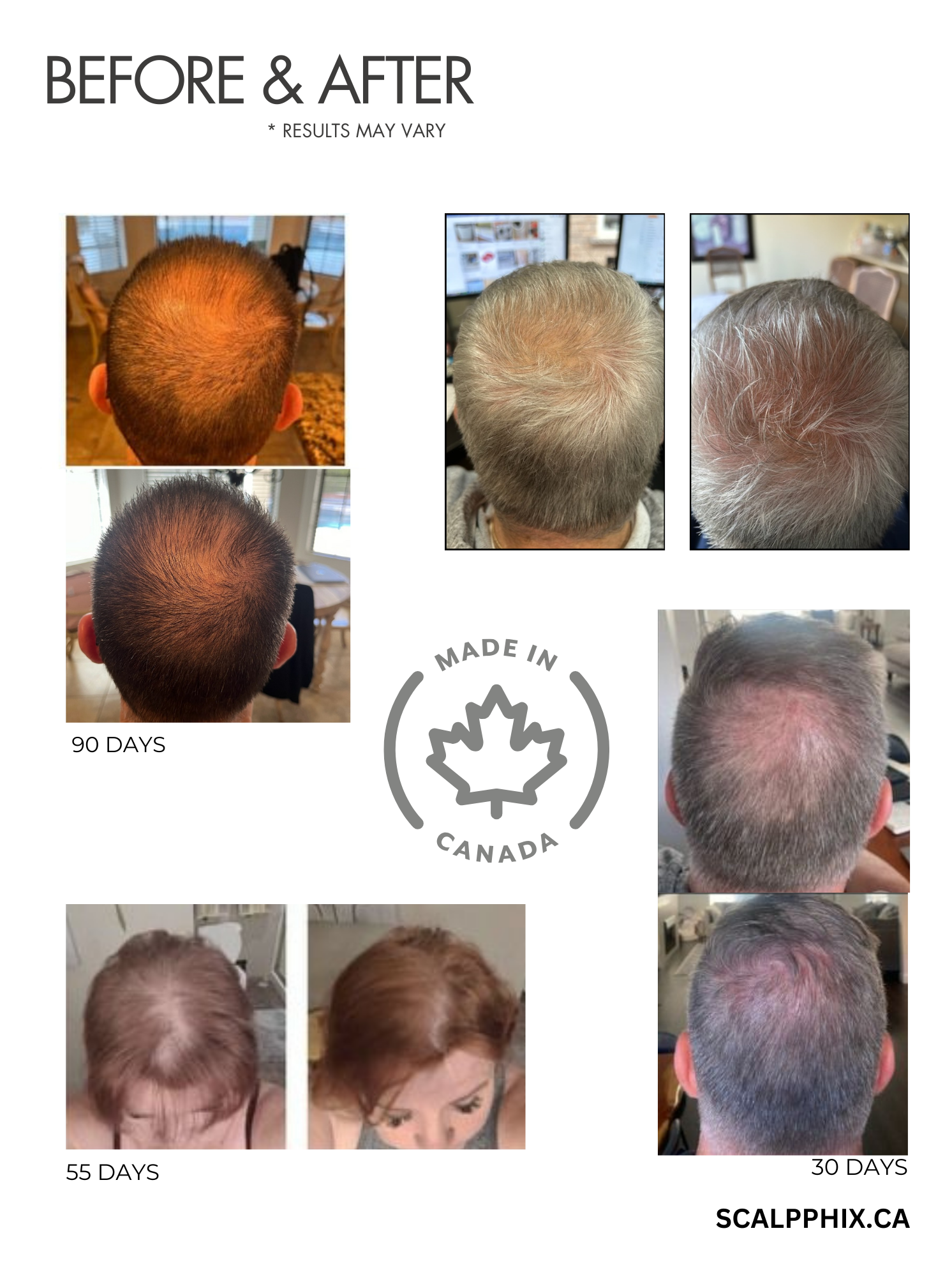 A before and after picture of a person 's hair