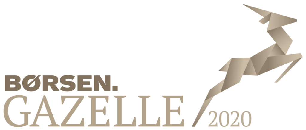 Logo for Børsen Gazelle 2020: A leaping origami gazelle with text reading 