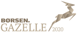 Logo for Børsen Gazelle 2020: A leaping origami gazelle with text reading 