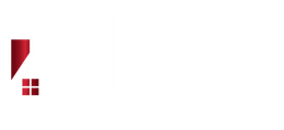 The logo for rise real estate agency is gray and red.
