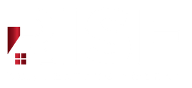 The logo for rise real estate agency is gray and red.