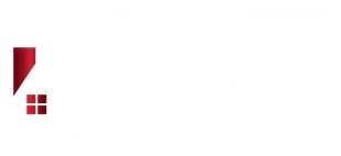 The logo for rise real estate agency is gray and red.