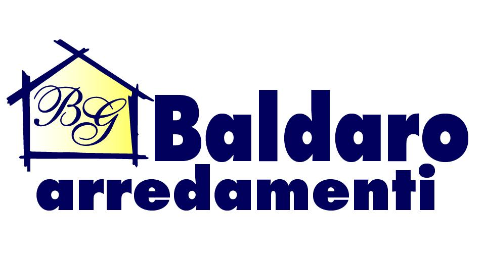 Logo per Baldaro arredamenti, raffigurante l'immagine di una casa con la scritta