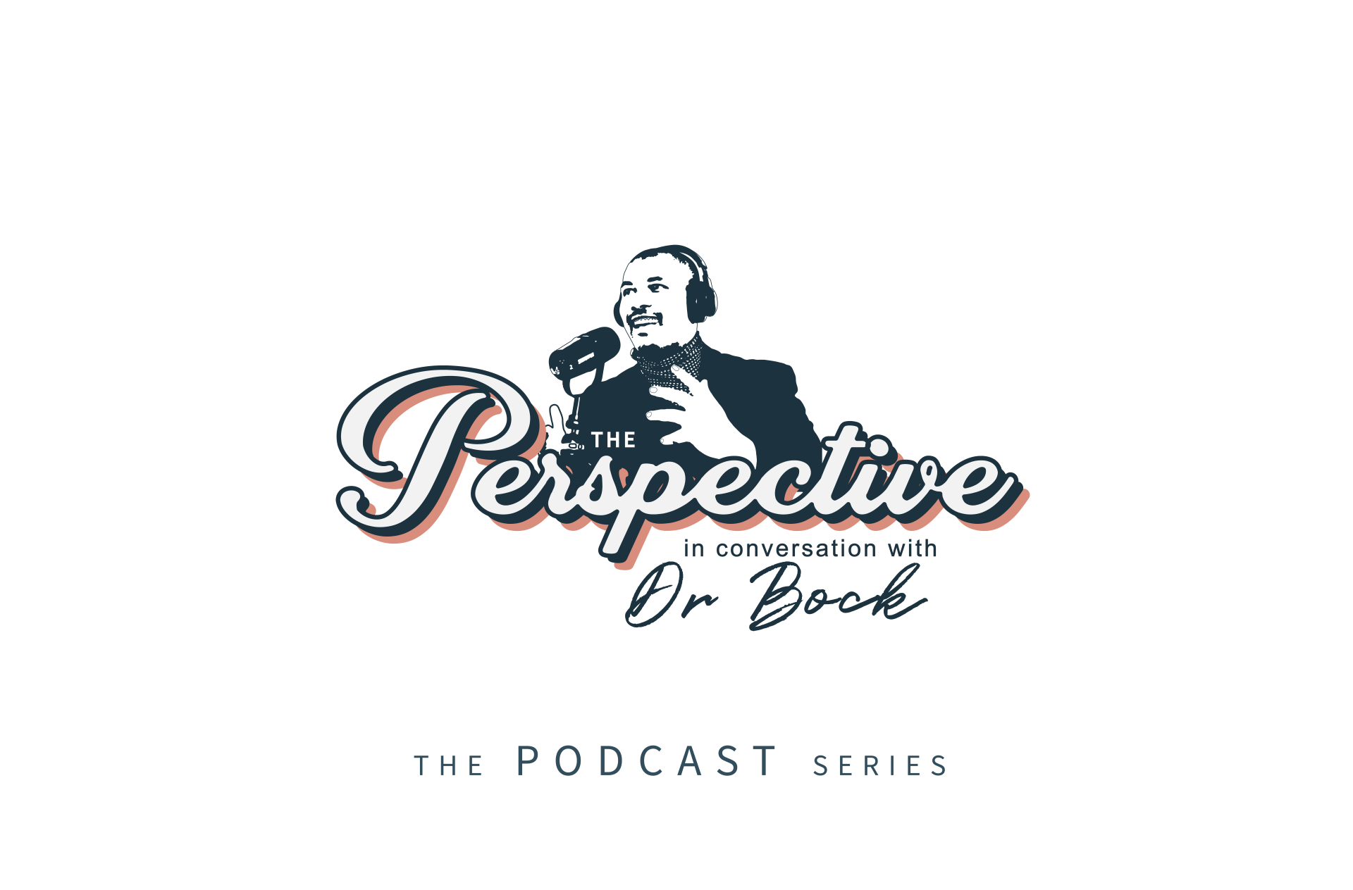 A logo for a podcast series called the perspective on book.