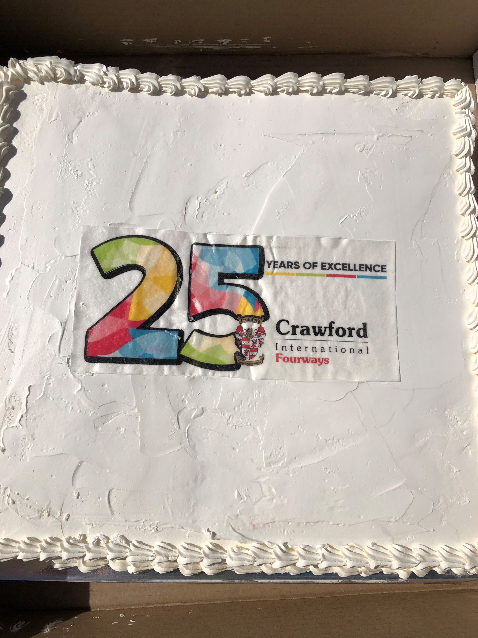 A cake with the number 25 on it