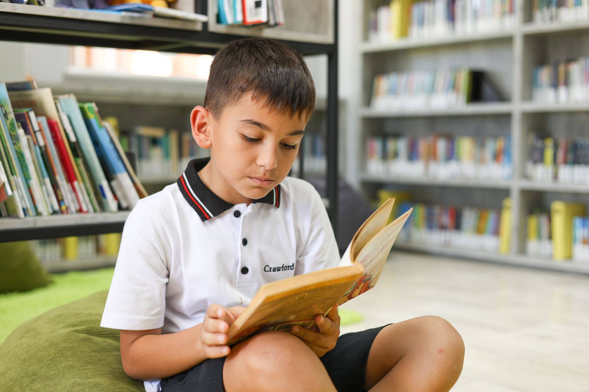 a large room with tables and chairs in it