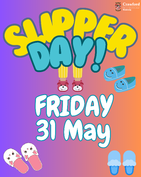 A poster for slipper day on friday 31 may