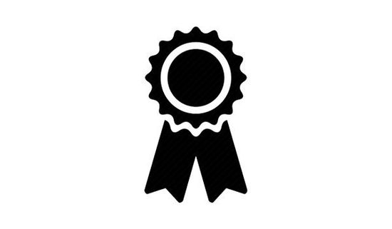 Un logo con una spilla nera e fiocco