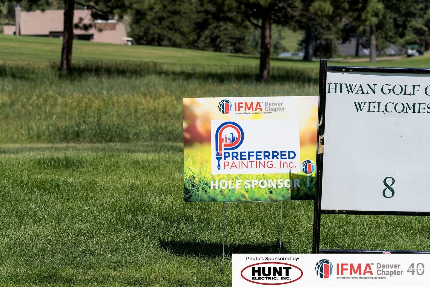 Sign on golf course: 