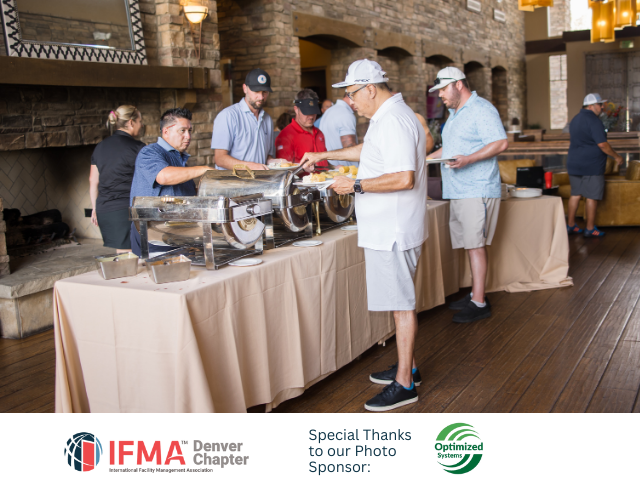 People serving themselves food at a buffet.