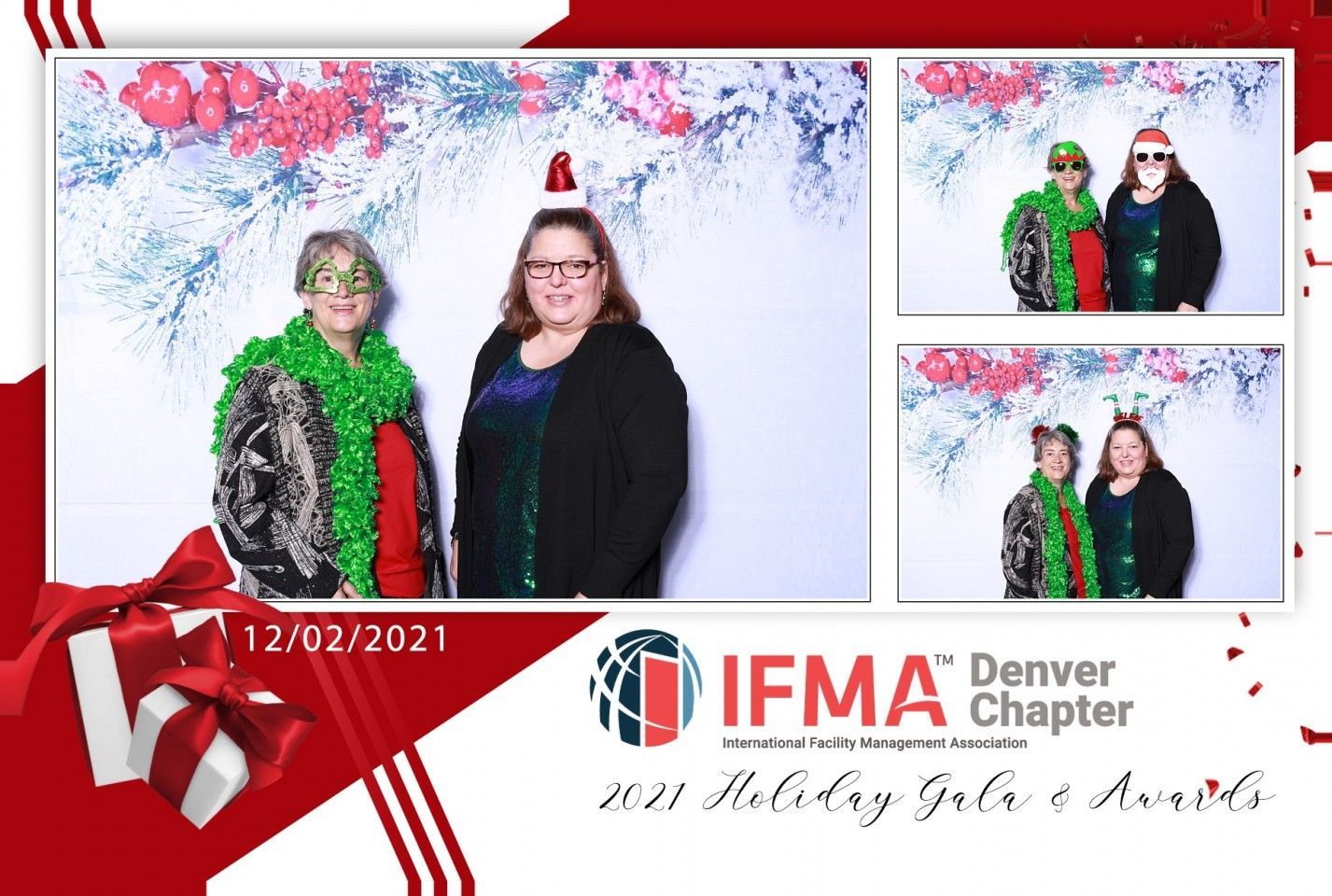 Photo booth shots from a holiday gala.