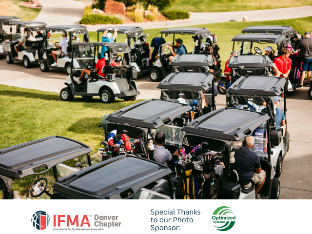 Golfers in golf carts lined up on a course, likely for a tournament.