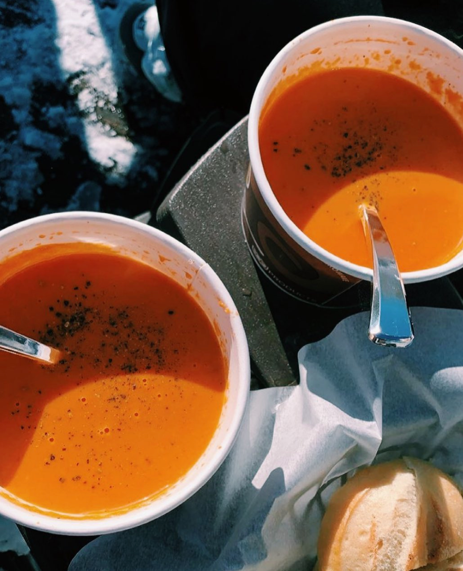 two bowls of soup