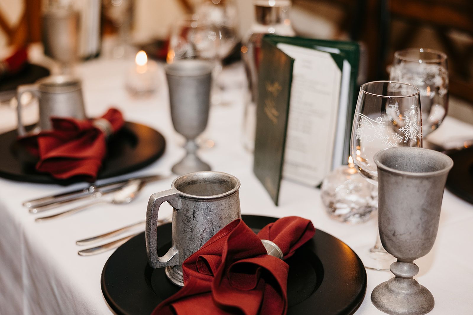close up of place settings
