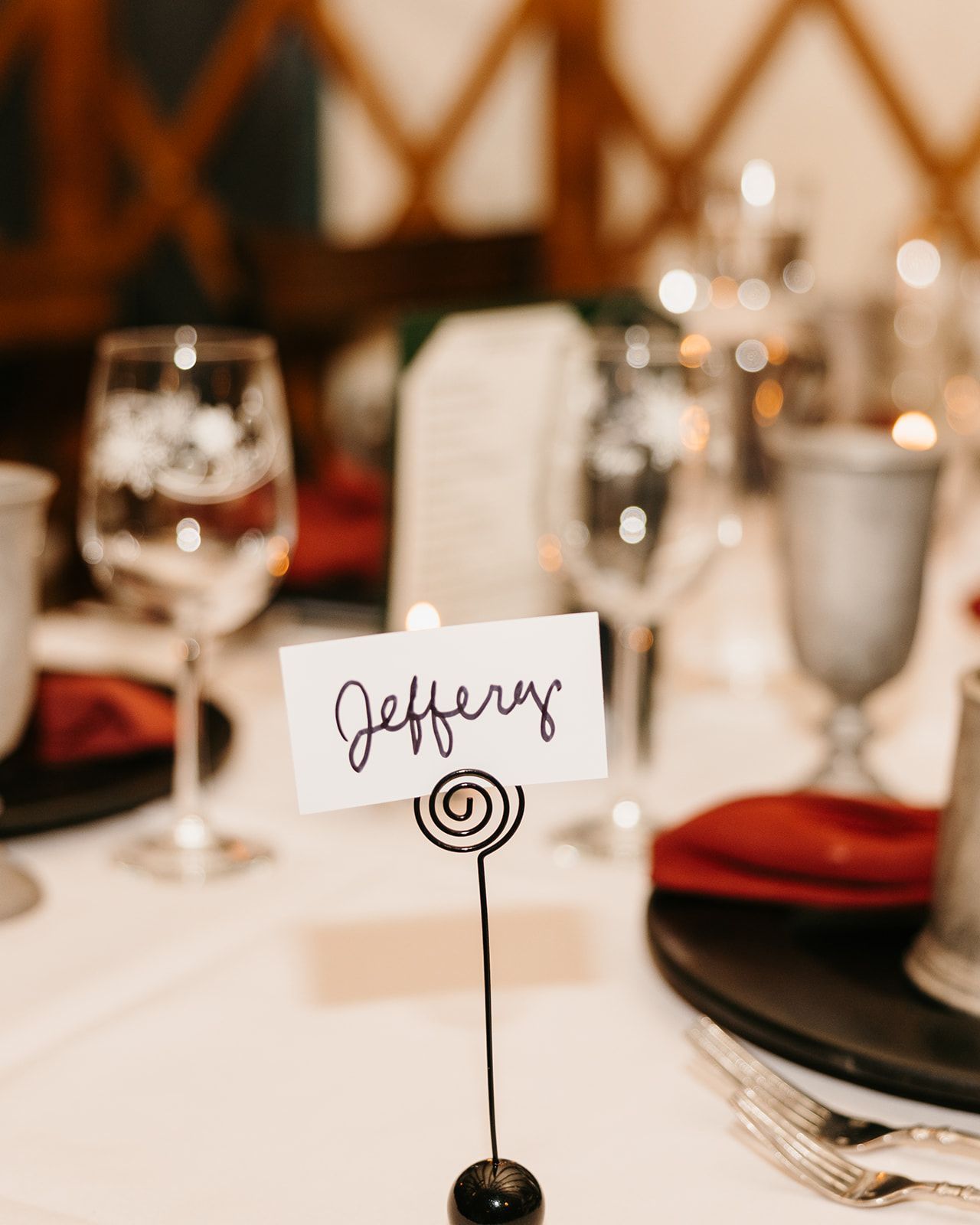 name tags at place setting